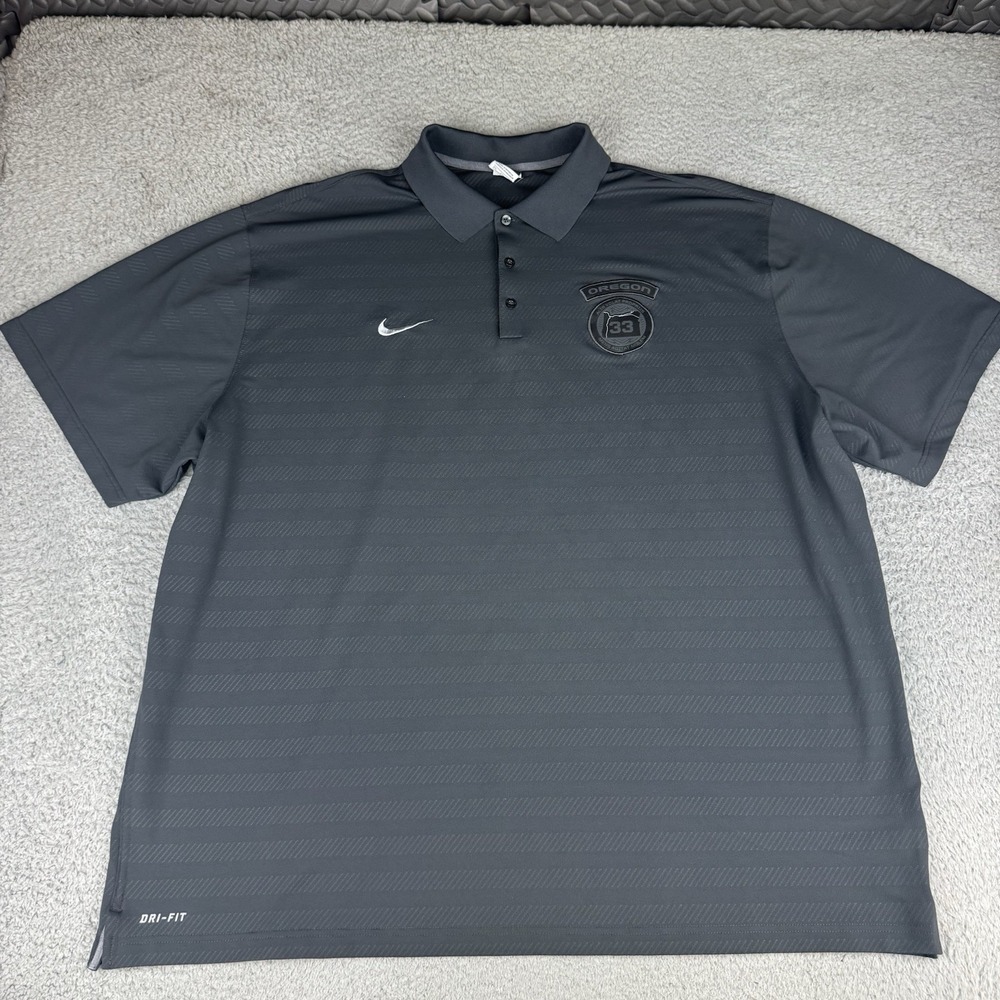 Limited Edition Nike Oregon Ducks Football 33rd State Polo Men's 4xl Dark Gray